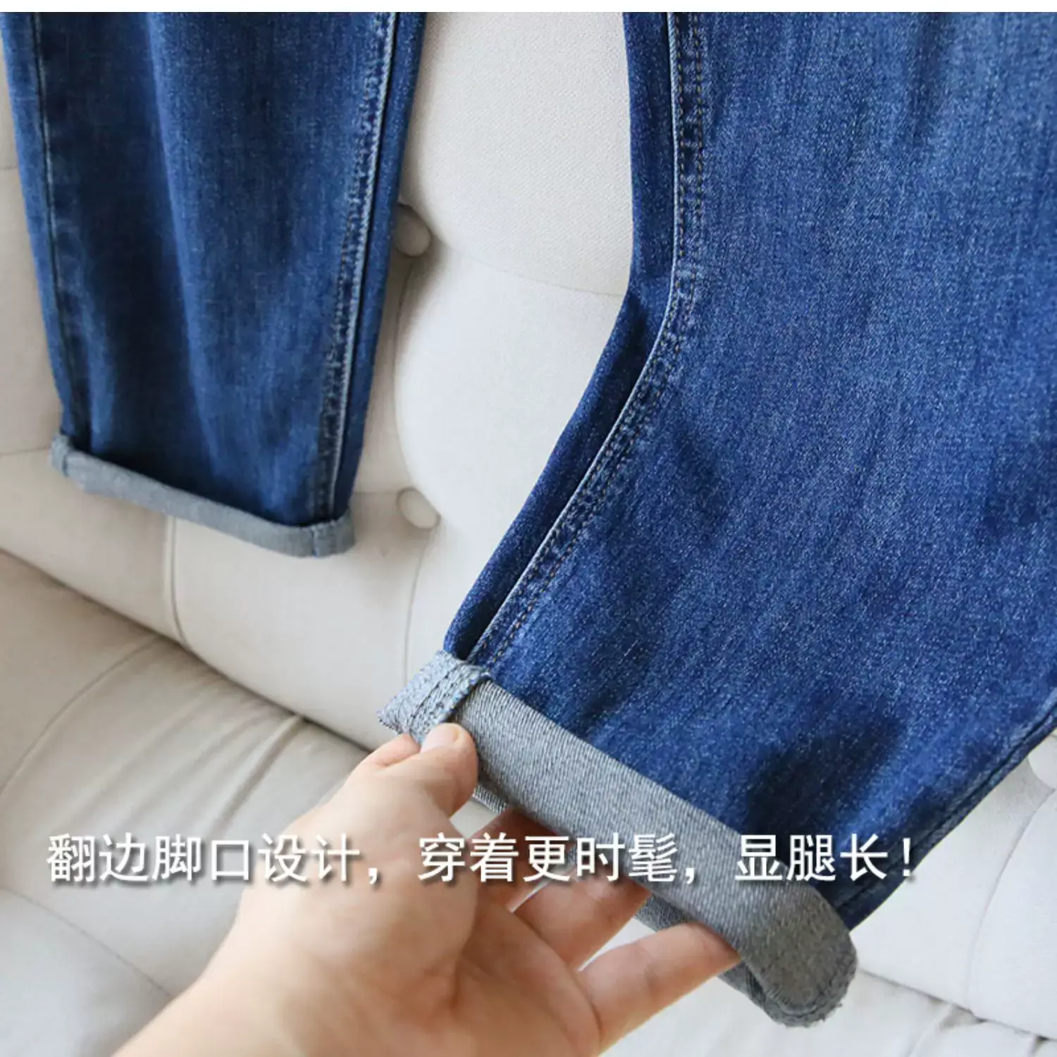 Plus Size Women Jeans 2025 New High-Waisted Loose Straight Slimming Elastic Waist Cropped Harem Pants — feature 23