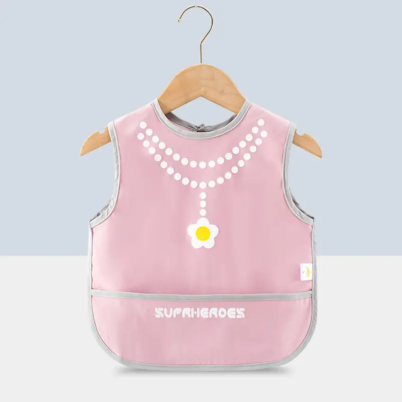 New Arrival Waterproof Baby Aprons Yellow Pink - Image 3