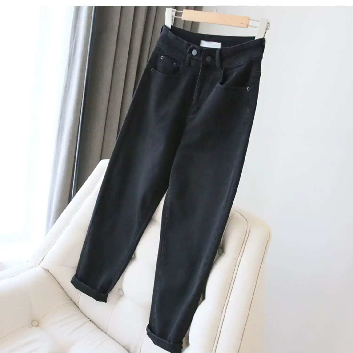Women Black Slim Fit Stretch Jeans 2022 — feature 12
