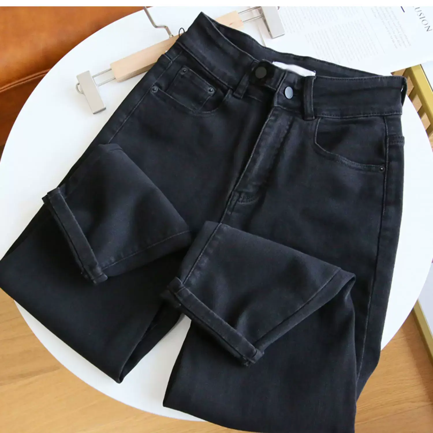 Women Black Slim Fit Stretch Jeans 2022 — feature 6
