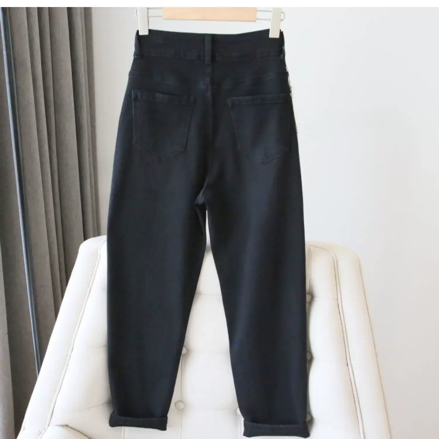 Women Black Slim Fit Stretch Jeans 2022 — feature 8