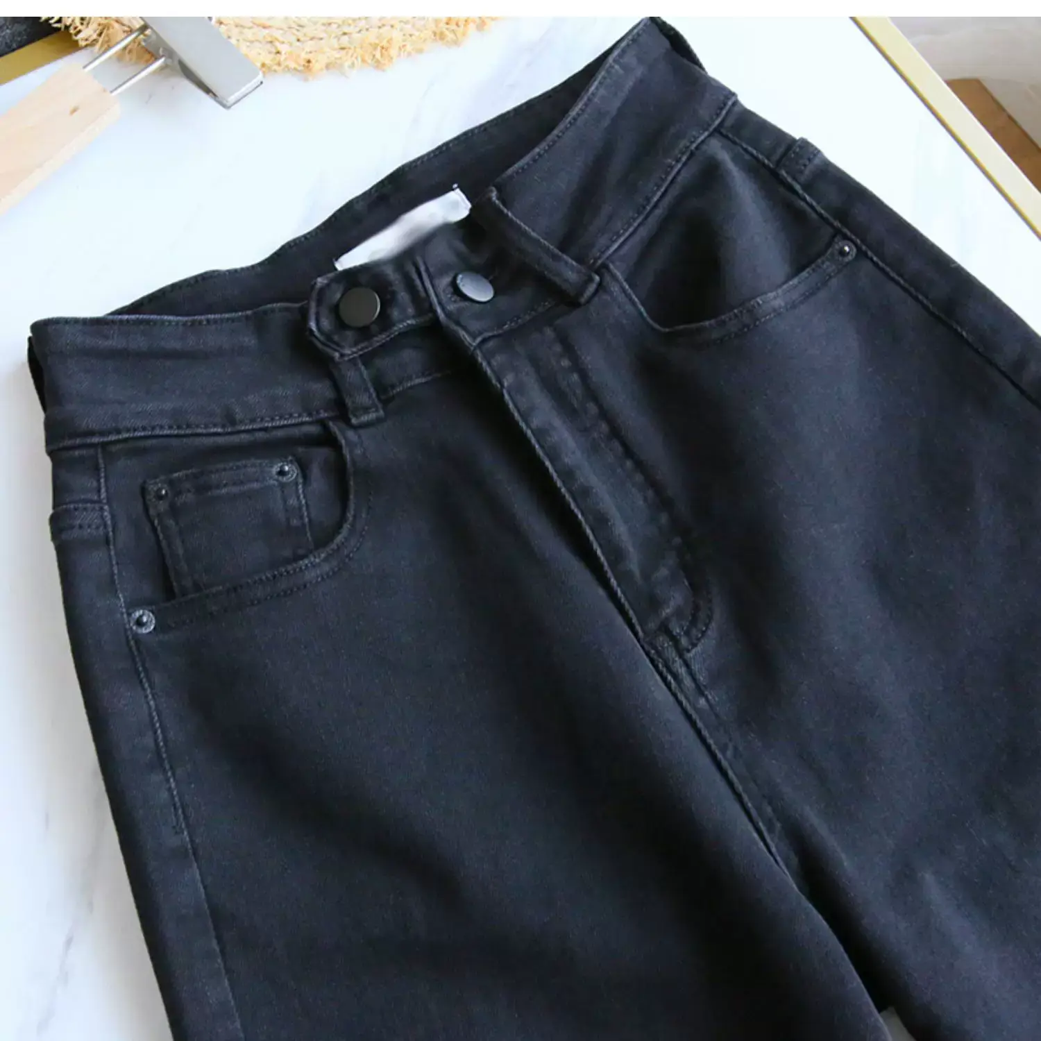 Women Black Slim Fit Stretch Jeans 2022 — feature 9