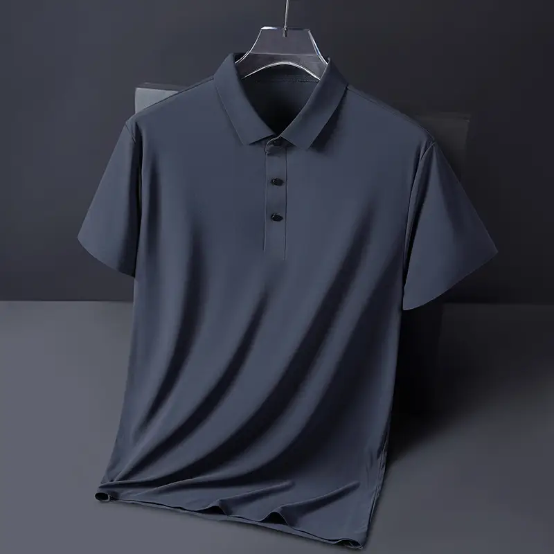Men's Green Lapel Polo T-Shirt Short Sleeve - Image 12