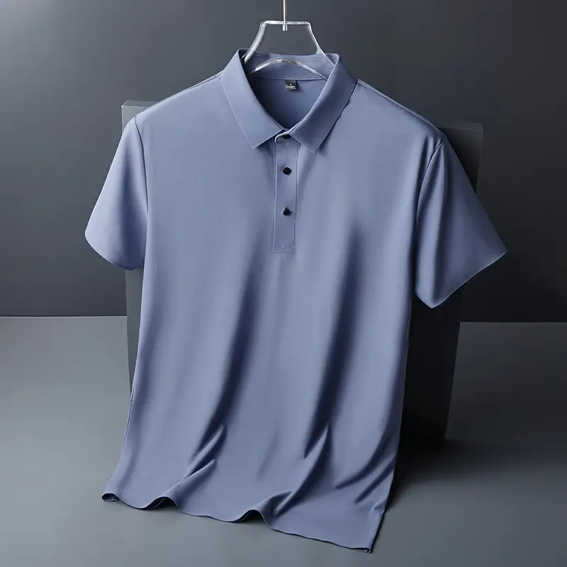 Men's Green Lapel Polo T-Shirt Short Sleeve - Image 13