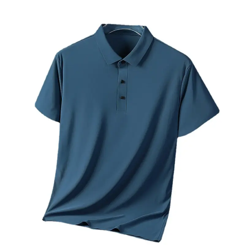 Men's Green Lapel Polo T-Shirt Short Sleeve - Image 14