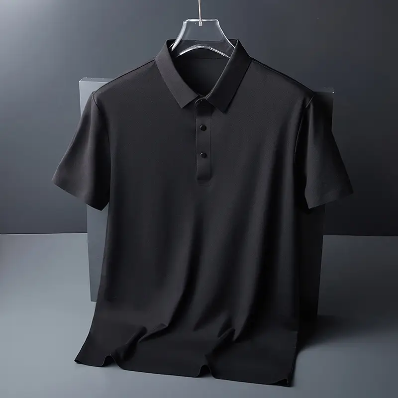 Men's Green Lapel Polo T-Shirt Short Sleeve - Image 2