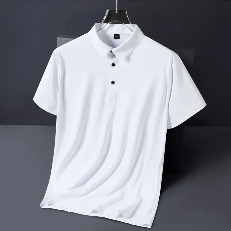 Men's Green Lapel Polo T-Shirt Short Sleeve - Image 4
