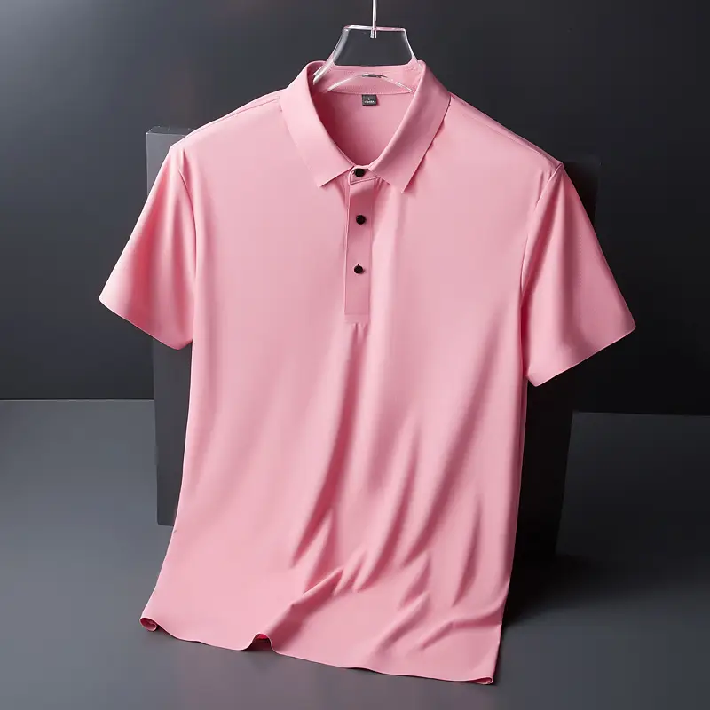 Men's Green Lapel Polo T-Shirt Short Sleeve - Image 5