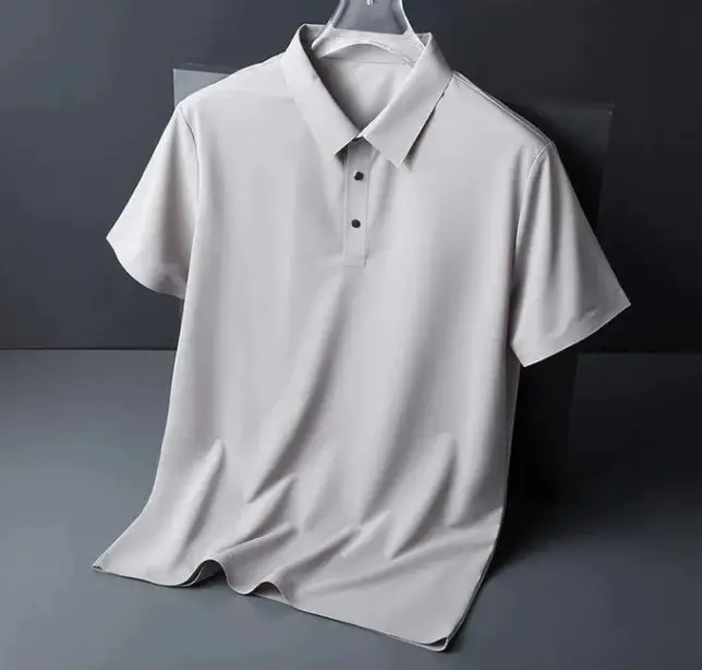 Men's Green Lapel Polo T-Shirt Short Sleeve - Image 9