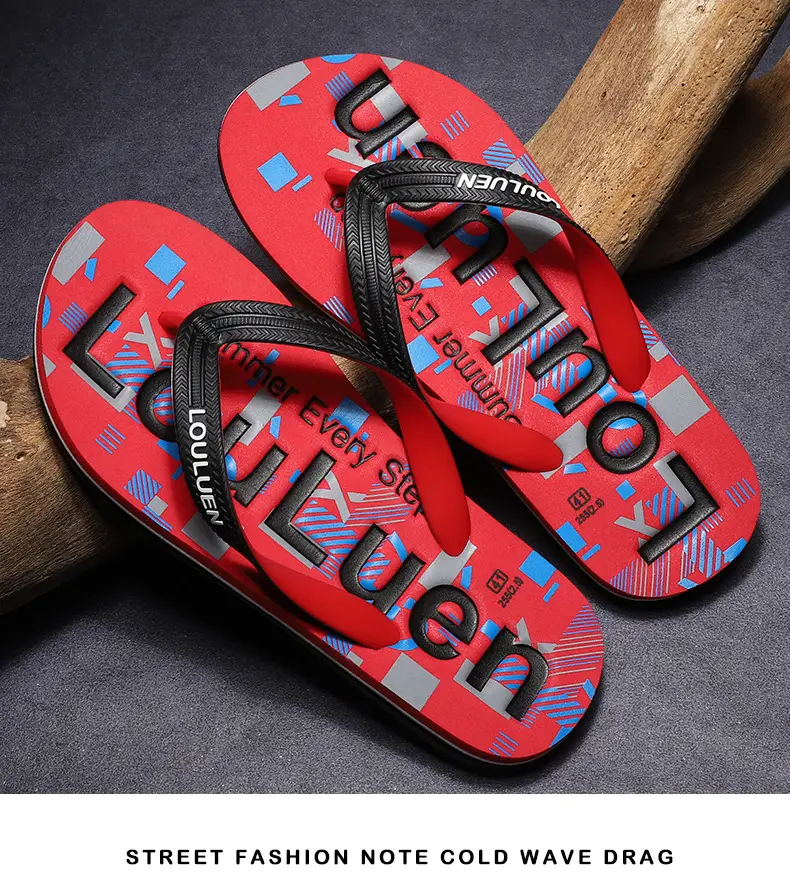 2025 Men's Red Rubber Flip Flops Outdoor Summer — feature 13