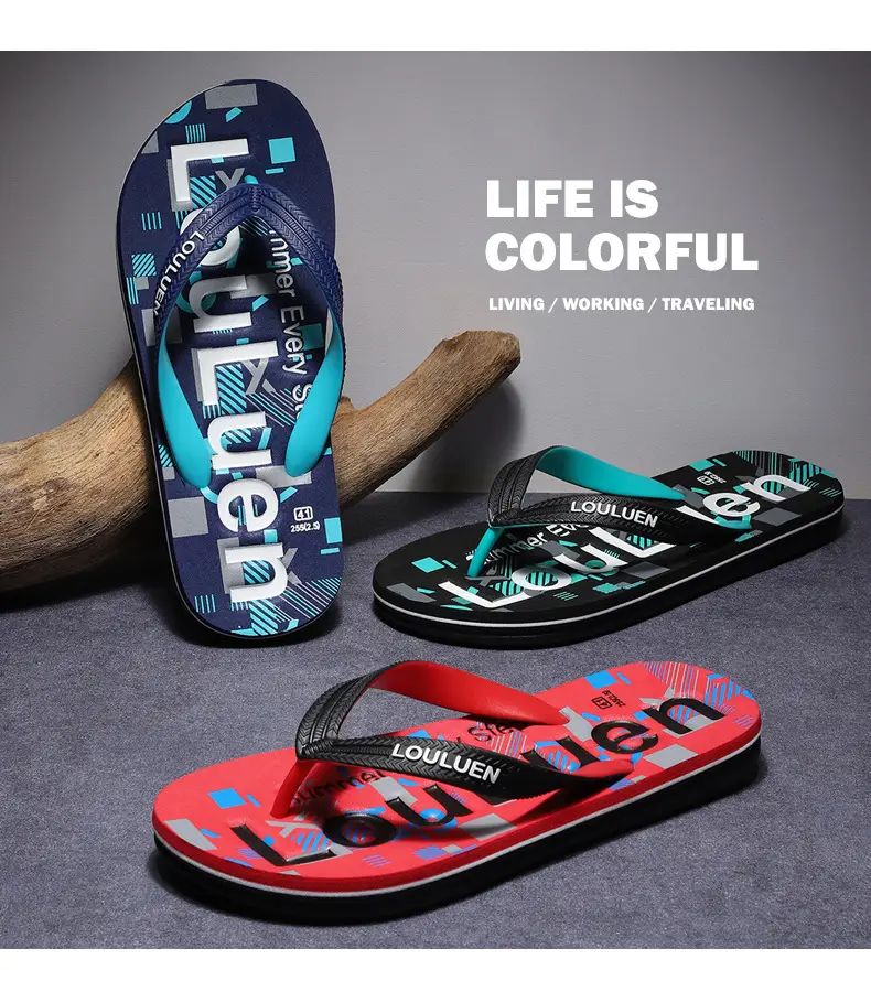 2025 Men's Red Rubber Flip Flops Outdoor Summer — feature 16
