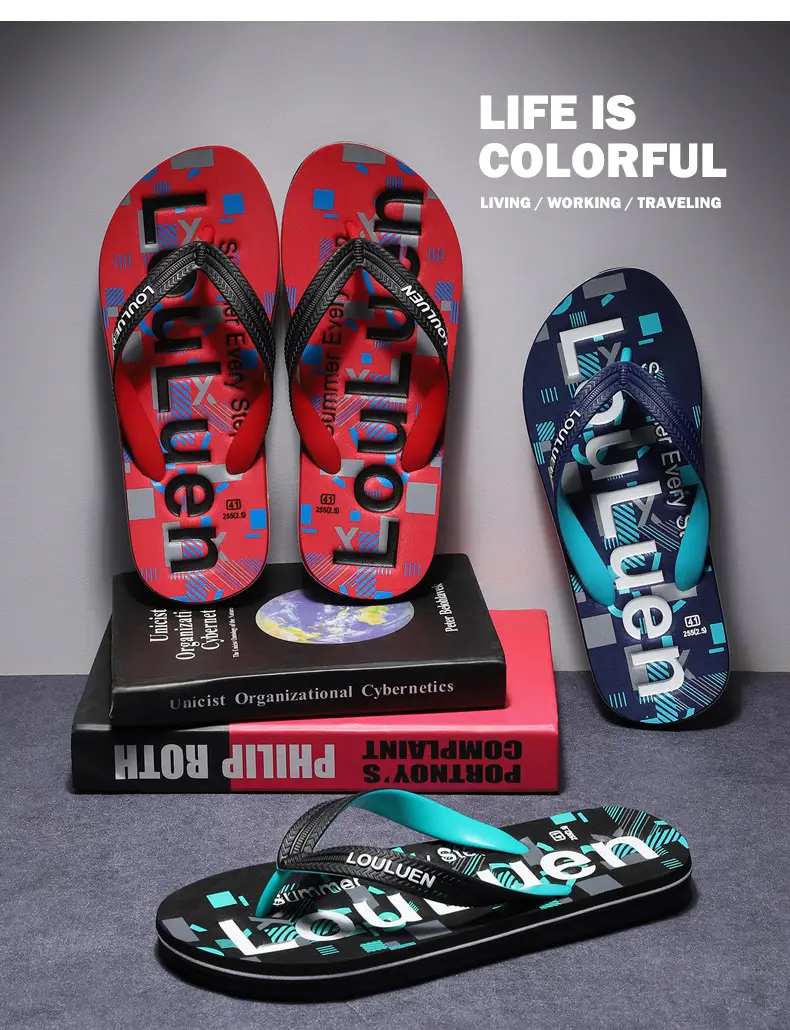 2025 Men's Red Rubber Flip Flops Outdoor Summer — feature 5