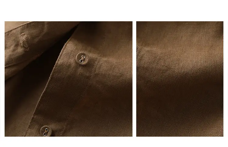 Women Linen Lantern Sleeve Shirt Beige Loose Fit — feature 16