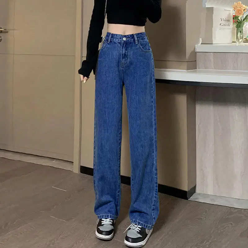 Women High Waist Slimming Jeans 2022 Spring Loose Wide Leg - Image 4