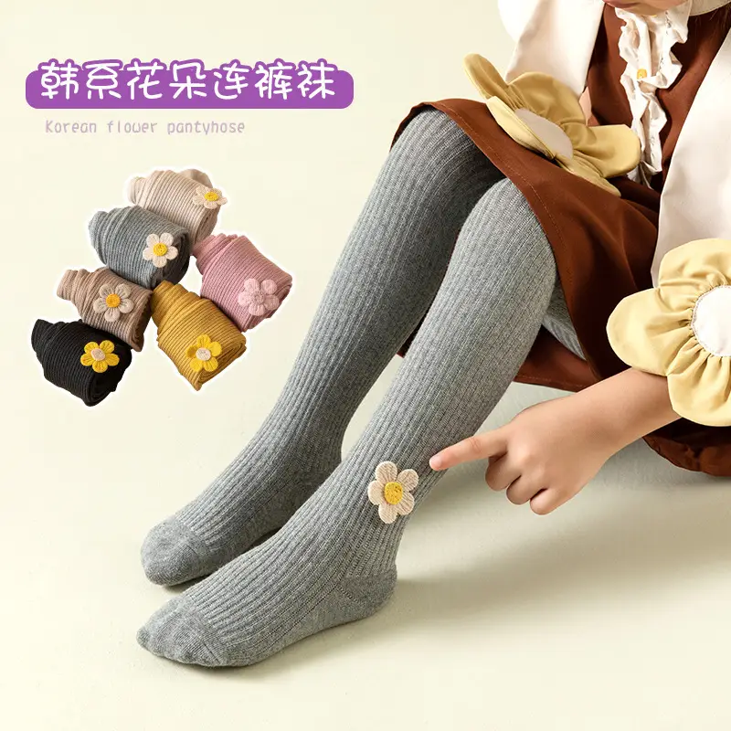White Floral Baby Socks for Girls Medium to Large