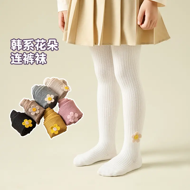 White Floral Baby Socks for Girls Medium to Large