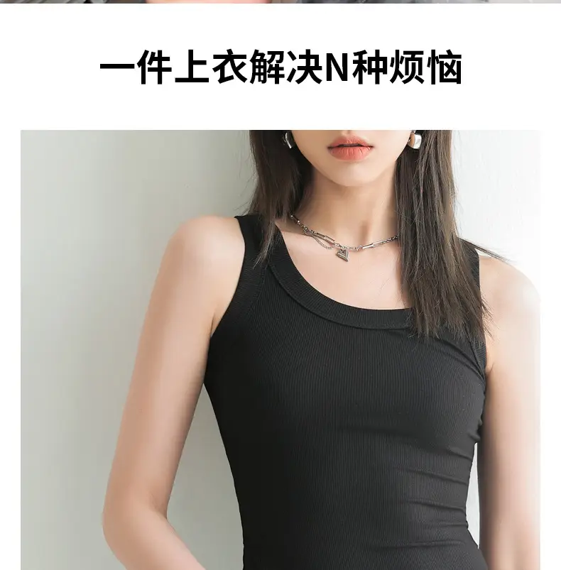 Women Knitted Sleeveless Top with Small Suspenders — feature 12