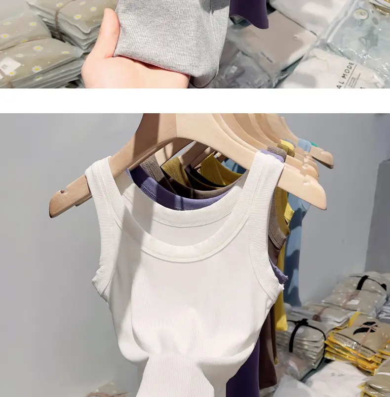 Women Knitted Sleeveless Top with Small Suspenders — feature 19