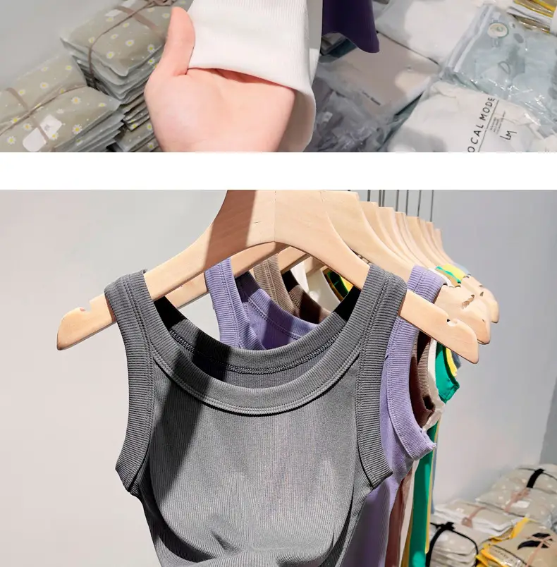 Women Knitted Sleeveless Top with Small Suspenders — feature 20