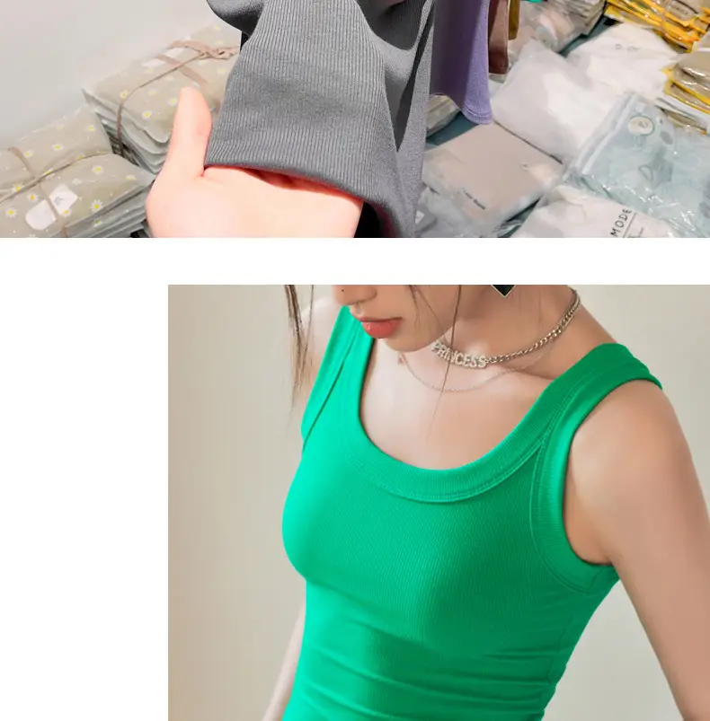 Women Knitted Sleeveless Top with Small Suspenders — feature 21