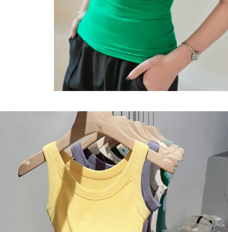 Women Knitted Sleeveless Top with Small Suspenders — feature 22