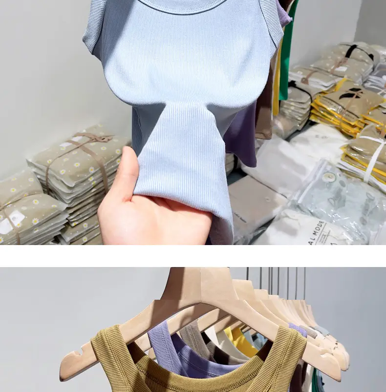 Women Knitted Sleeveless Top with Small Suspenders — feature 26