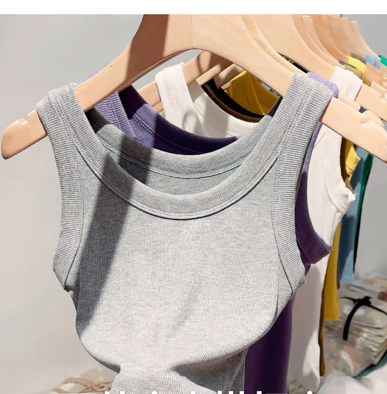 Women Knitted Sleeveless Top with Small Suspenders — feature 4
