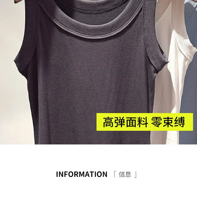 Women Knitted Sleeveless Top with Small Suspenders — feature 9