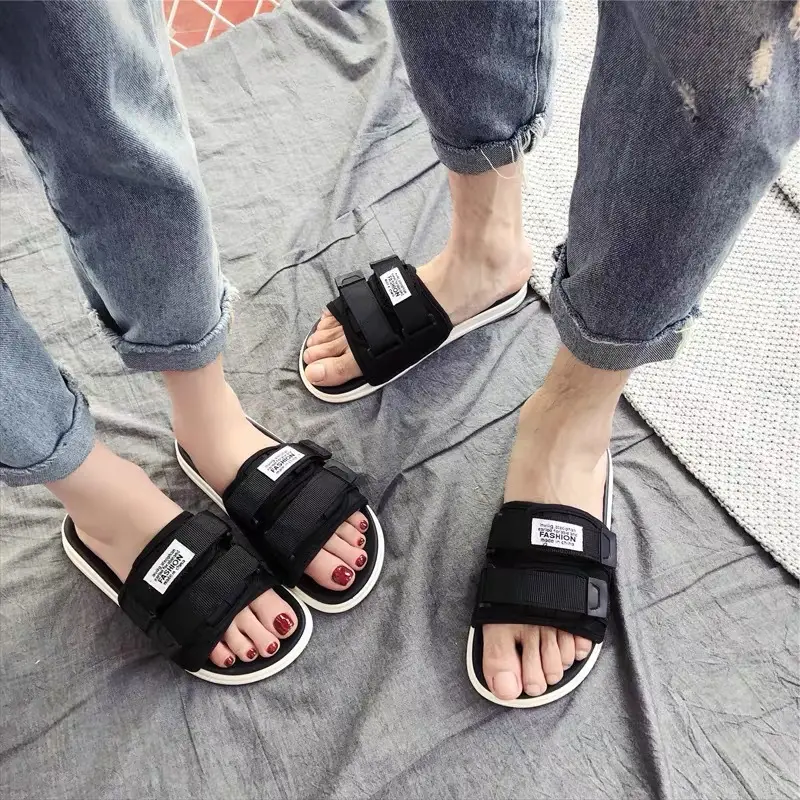 Thick-Soled Slippers for Women's Summer Outer Wear 2022 New Non-Slip Flip-Flops Couple Beach Shoes Fashionable Platform Sole Velcro - Image 5