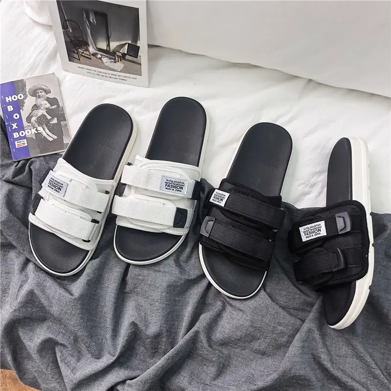 Thick-Soled Slippers for Women's Summer Outer Wear 2022 New Non-Slip Flip-Flops Couple Beach Shoes Fashionable Platform Sole Velcro - Image 6