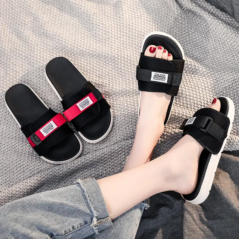Thick-Soled Slippers for Women's Summer Outer Wear 2022 New Non-Slip Flip-Flops Couple Beach Shoes Fashionable Platform Sole Velcro - Image 7