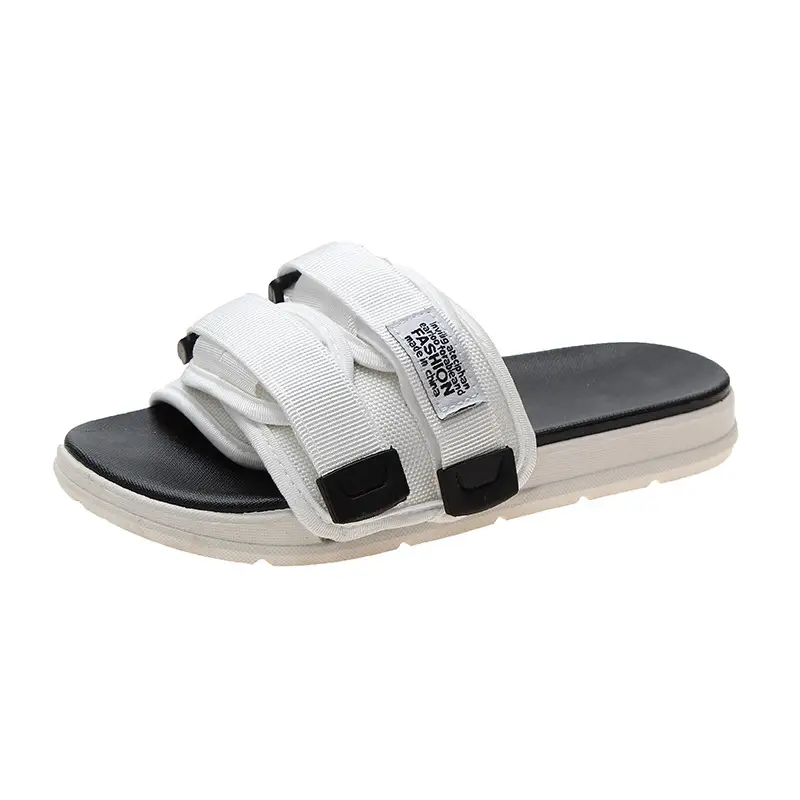 Thick-Soled Slippers for Women's Summer Outer Wear 2022 New Non-Slip Flip-Flops Couple Beach Shoes Fashionable Platform Sole Velcro - Image 2