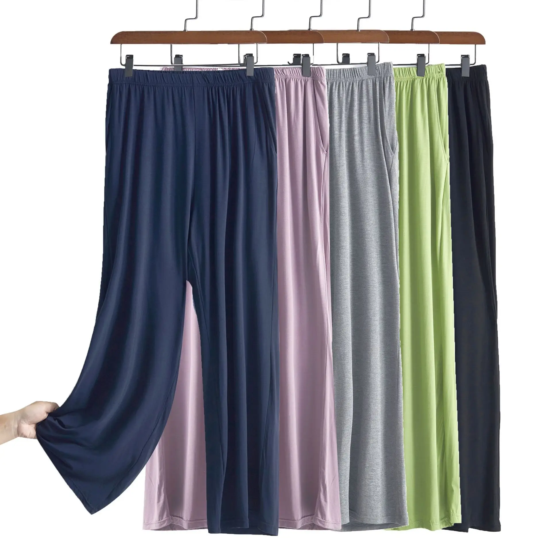 200kg Men's Silver Wide Leg Pajamas Pants