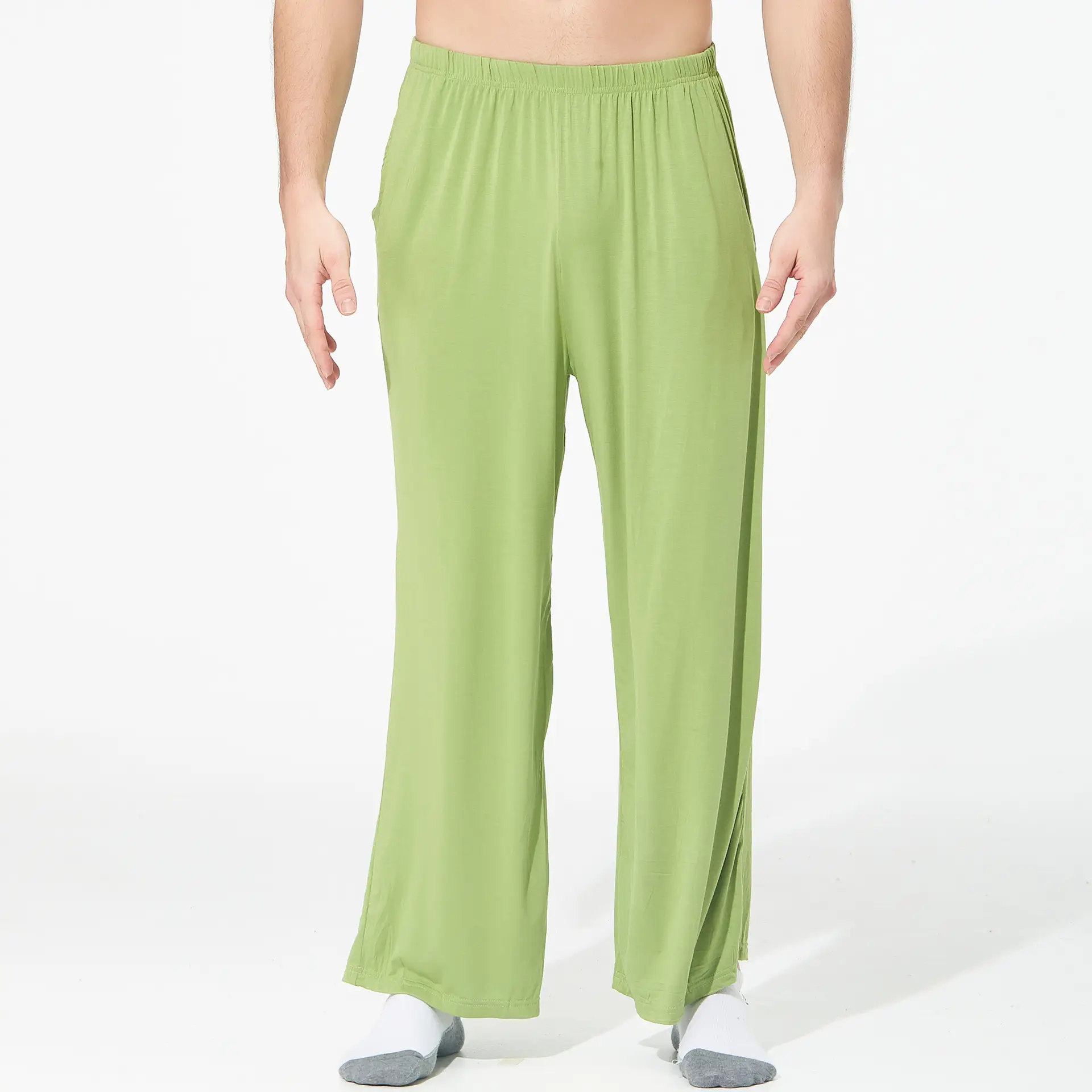 200kg Men's Silver Wide Leg Pajamas Pants