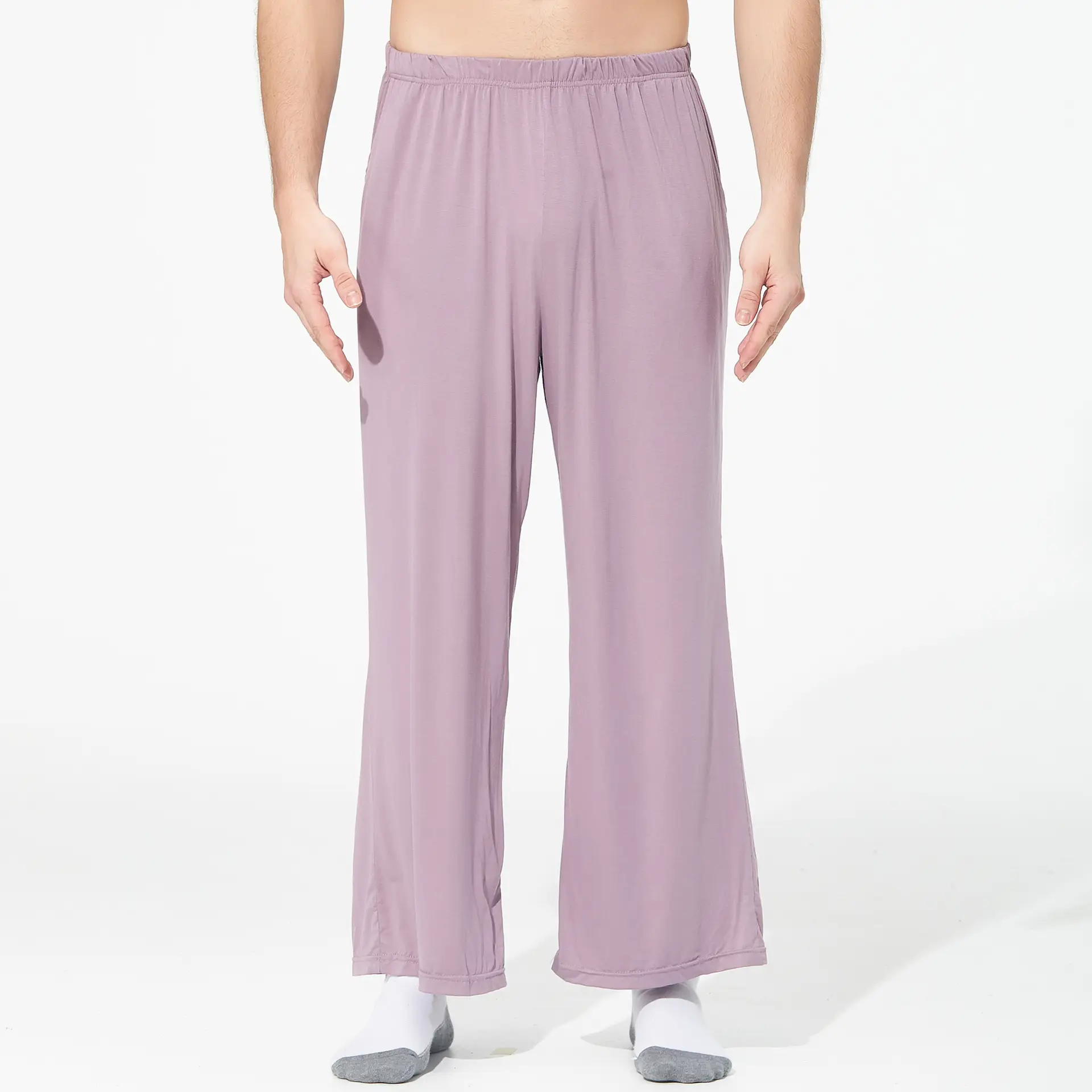 200kg Men's Silver Wide Leg Pajamas Pants