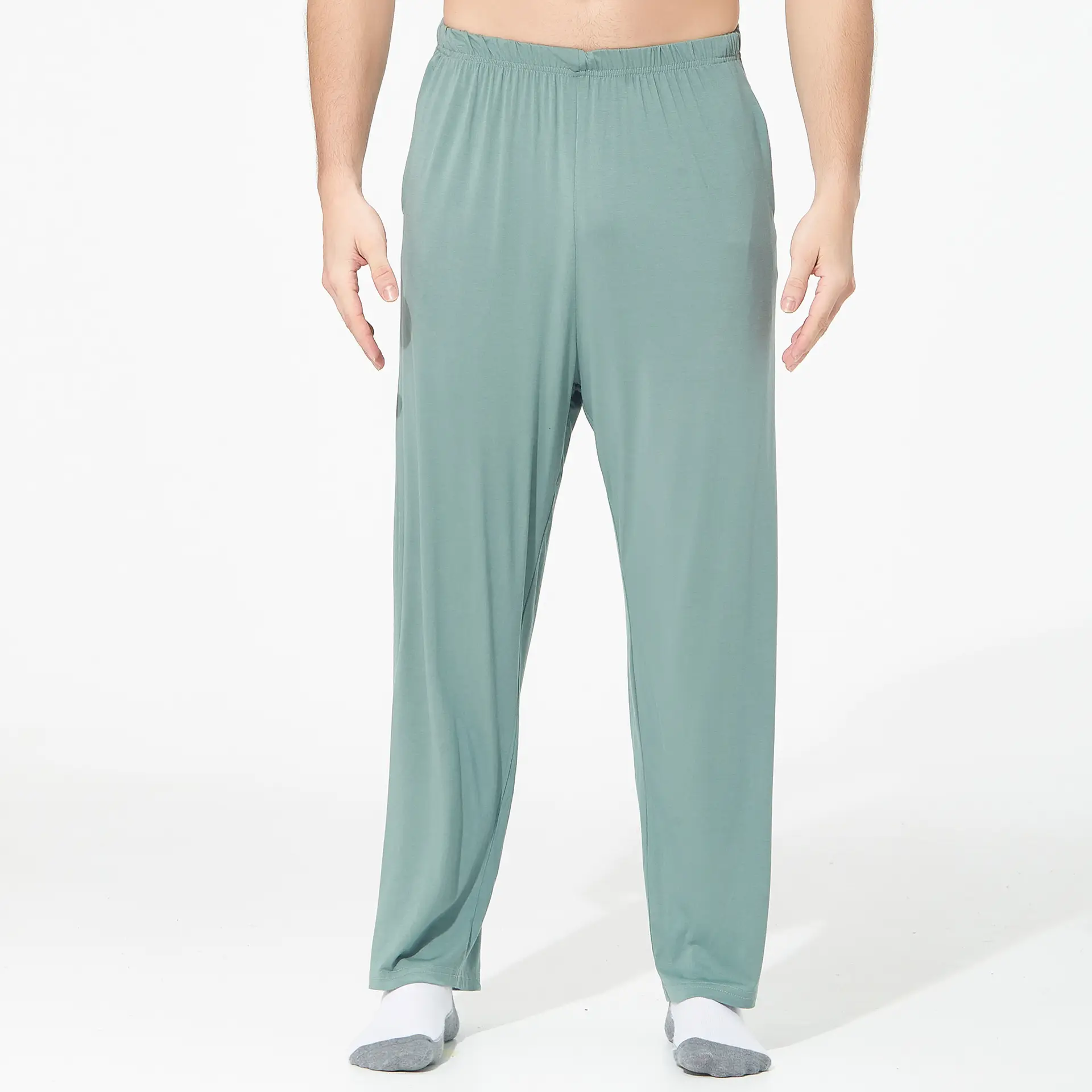 200kg Men's Silver Wide Leg Pajamas Pants