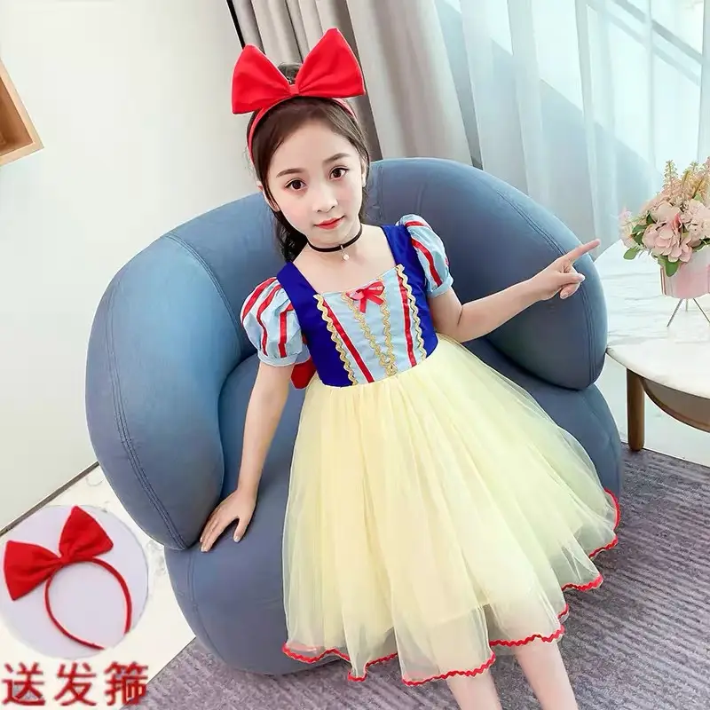 Snow White Dress Girls Net Red Ocean Style Summer - Image 3