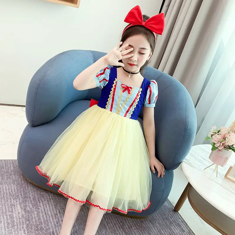Snow White Dress Girls Net Red Ocean Style Summer - Image 4