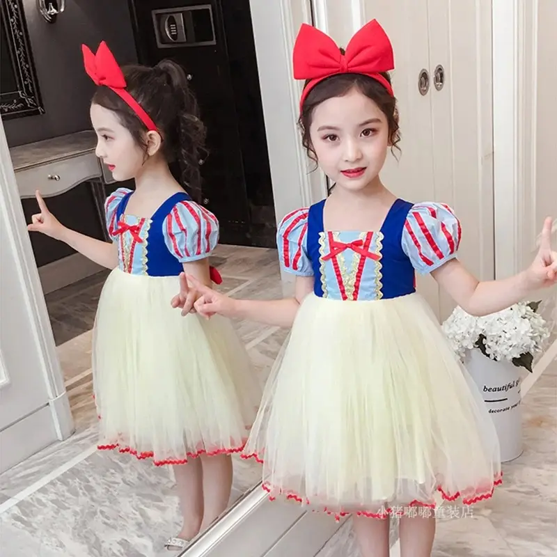Snow White Dress Girls Net Red Ocean Style Summer - Image 5
