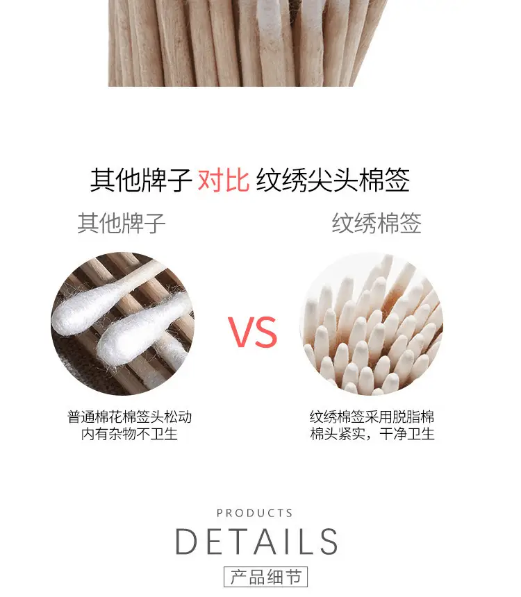 Wooden Pointed Cotton Swabs for Makeup & Cleaning — feature 5