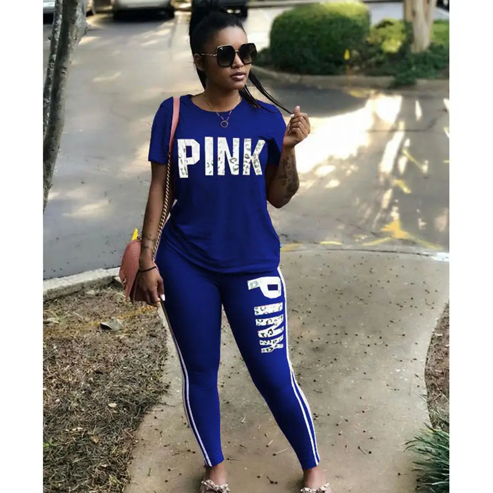 2022 Pink Women's Printed Lycra Sports Suit - Image 7