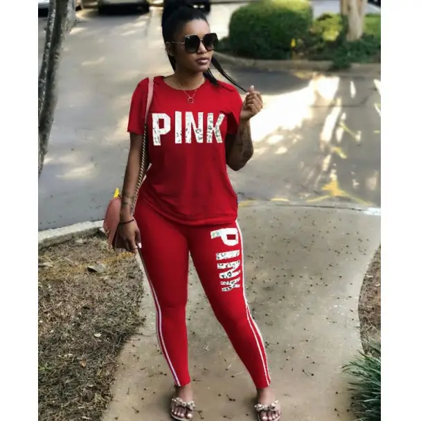 2022 Pink Women's Printed Lycra Sports Suit - Image 8