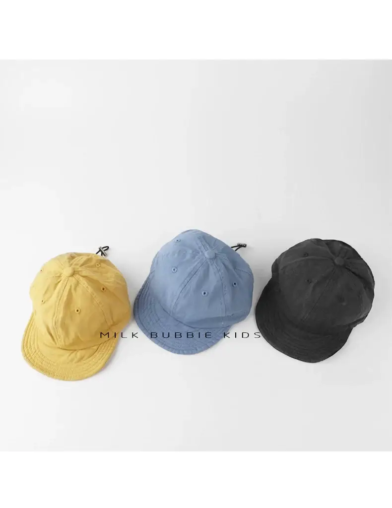 Milk Bubble Kids Beige Bucket Hat Spring Autumn Washed — feature 11