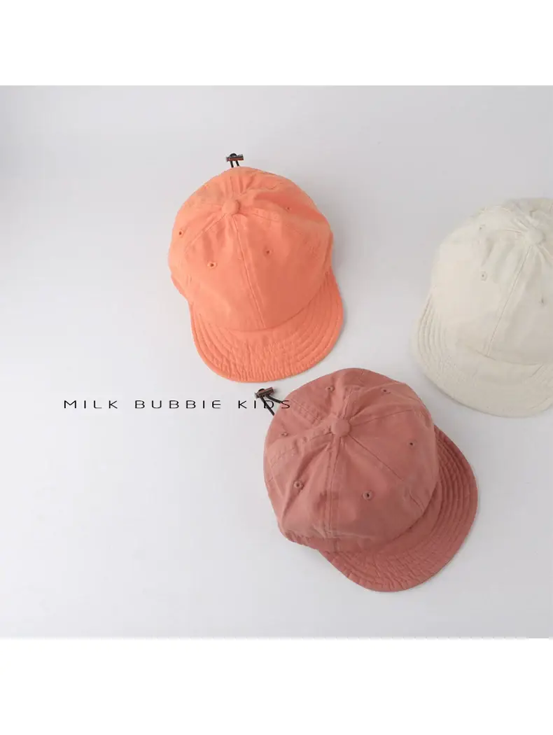 Milk Bubble Kids Beige Bucket Hat Spring Autumn Washed — feature 13