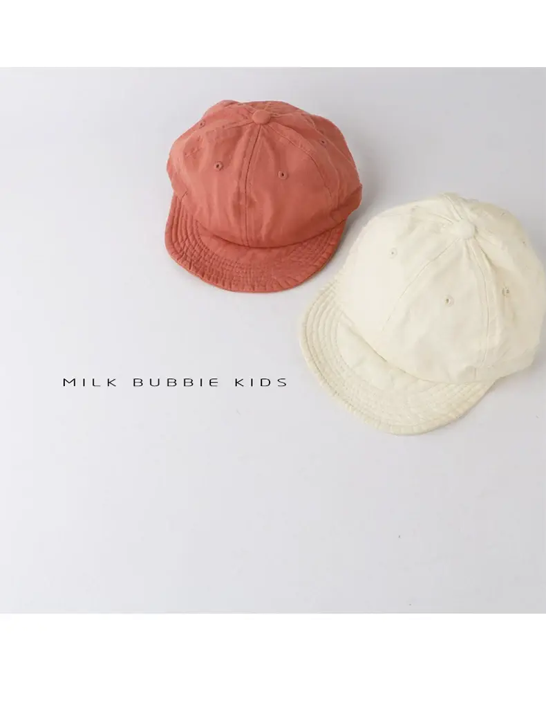 Milk Bubble Kids Beige Bucket Hat Spring Autumn Washed — feature 14