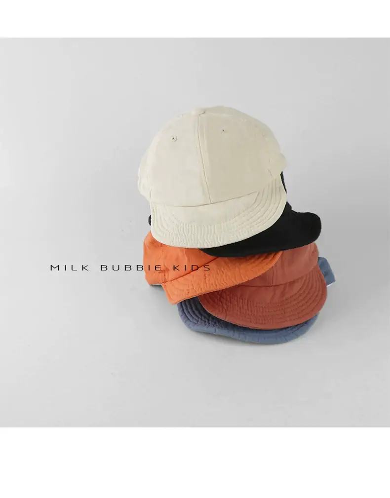 Milk Bubble Kids Beige Bucket Hat Spring Autumn Washed — feature 3