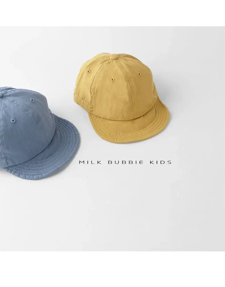 Milk Bubble Kids Beige Bucket Hat Spring Autumn Washed — feature 4