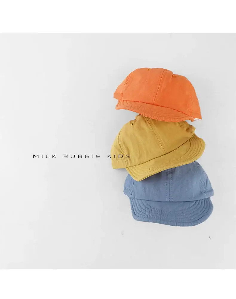 Milk Bubble Kids Beige Bucket Hat Spring Autumn Washed — feature 5