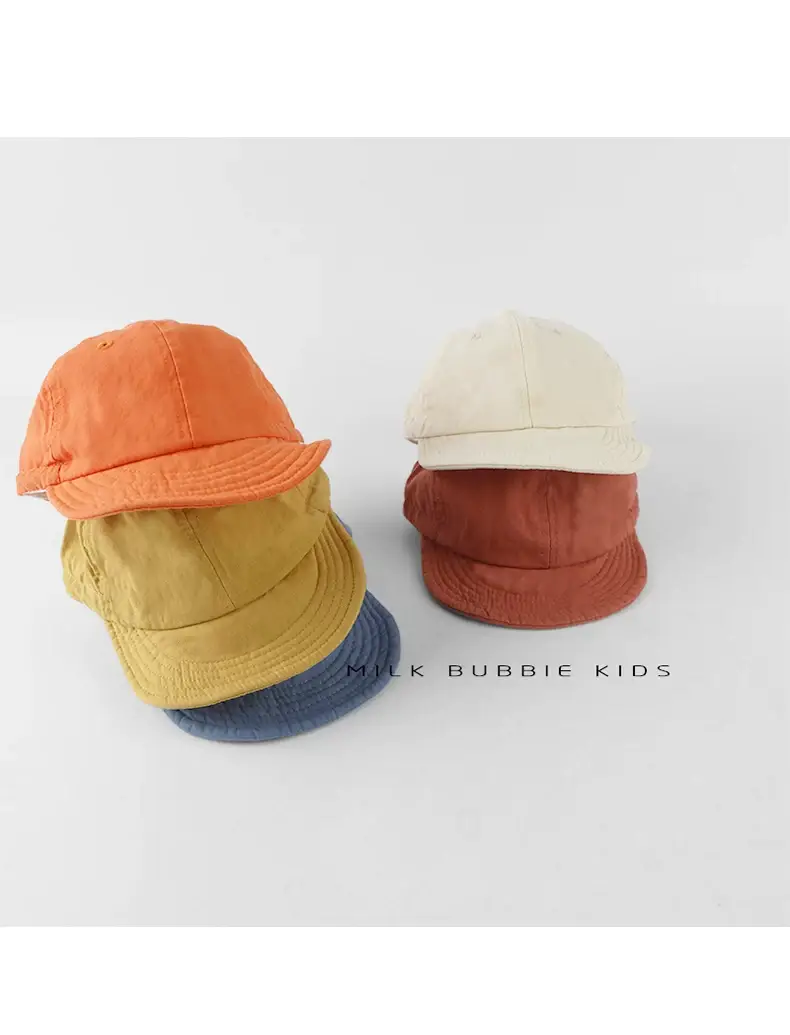 Milk Bubble Kids Beige Bucket Hat Spring Autumn Washed — feature 6