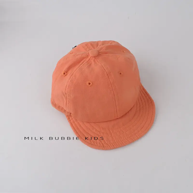 Milk Bubble Kids Beige Bucket Hat Spring Autumn Washed - Image 4